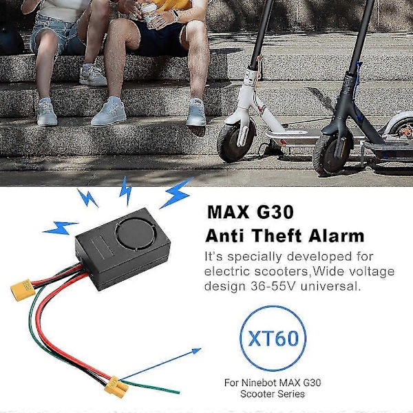 XT60 til Ninebot Max G30 36-55V 115db Sikkerhed Anti-Tyveri Alarm Fjernbetjening Elektrisk Scooter Del DB