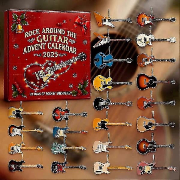 2025 Rock Around The Guitar Julekalender, 24 dager Nedtelling til jul 2D Flat