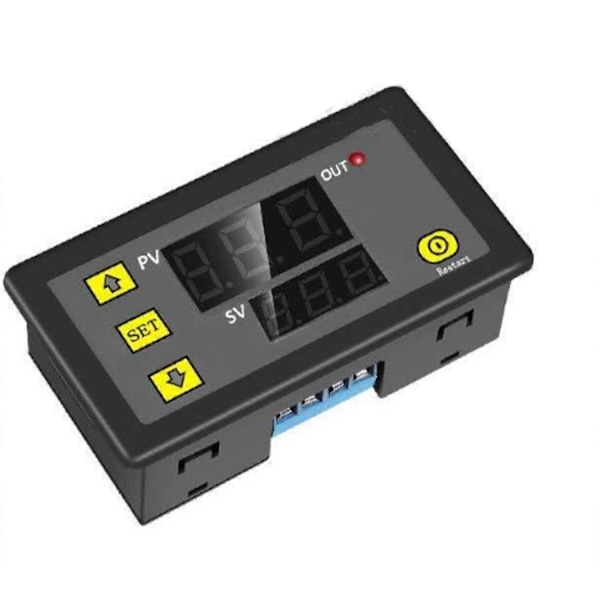 Timer Relæ Modul DC 12V Dobbelt Display Digital Cyklus Forsinkelses Switch Controller Voltmeter 20A [DB]