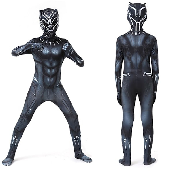 Musta Pantteri Lasten Asu Supersankari Asu Cosplay Bodysuit Lapsille Aikuisille db Gray 130cm