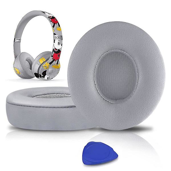 1 par udskiftning ørepuder passer til Beats Studio 2 & Studio 3 trådløse hovedtelefoner [DB] Light Grey