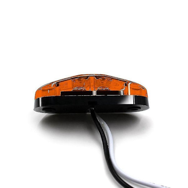20 stk LED 2,5 tommer 2 Diode Lys Oval Clearance Tilhenger Truck Side Marker Lampe Gul Rød [DB]