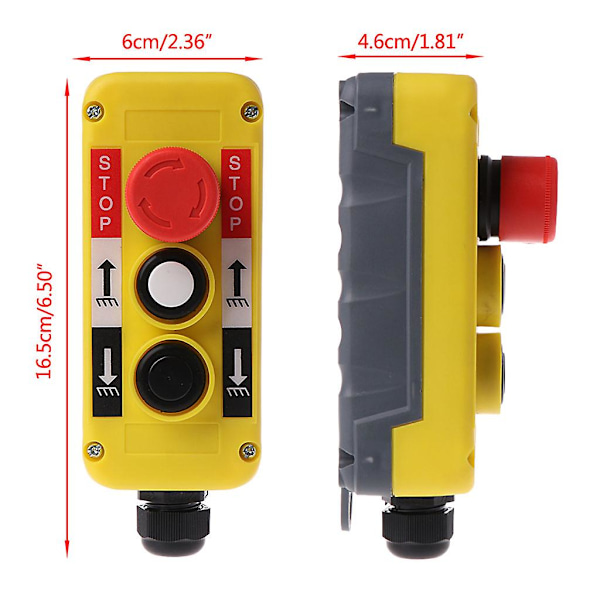 Vedenkestävä Teollinen Painonappikytkin Hätäpysäytyksellä Sähkönosturille [DB]