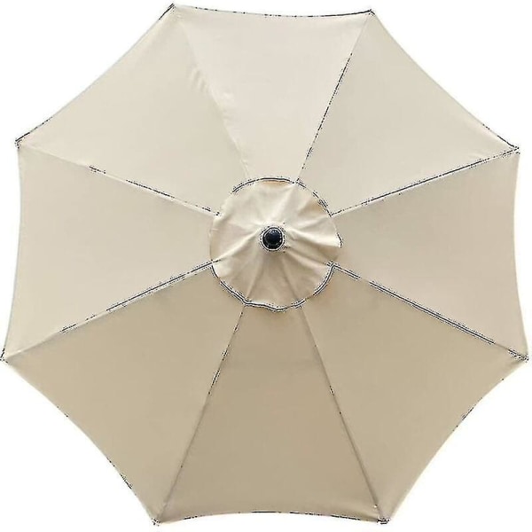 Cover för parasoll, 8 revben, 3 M, Vattentät, Anti-uv, Ersättningstyg, Beige TA Db