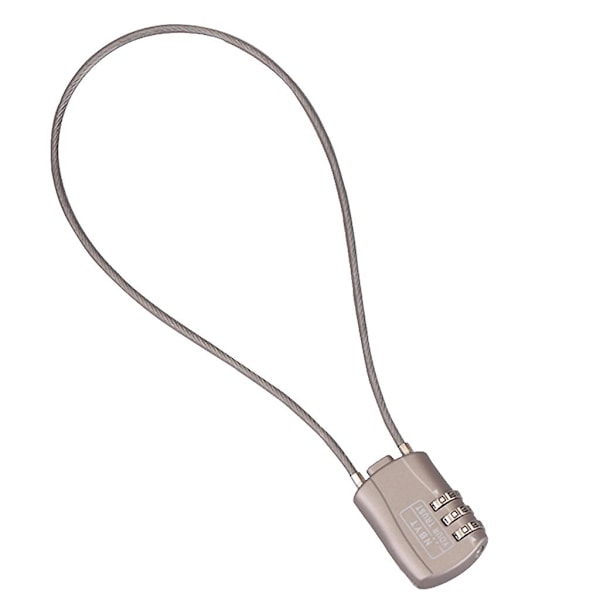 Hjälmkedjelås 3-siffrigt lösenord för Scooter Motorcykel Cykellås Kabel db Coffee color (40cm)