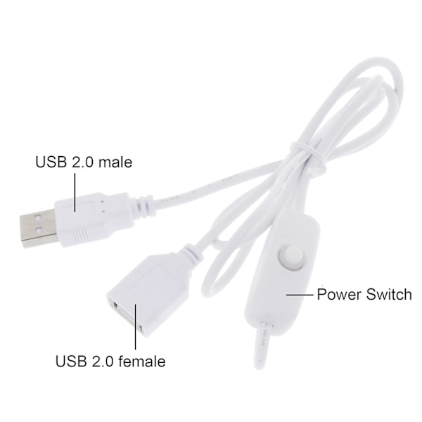 Strømbryter USB-kabel for kjøreopptaker USB-forlengelse med PÅ/AV-bryter [DB]