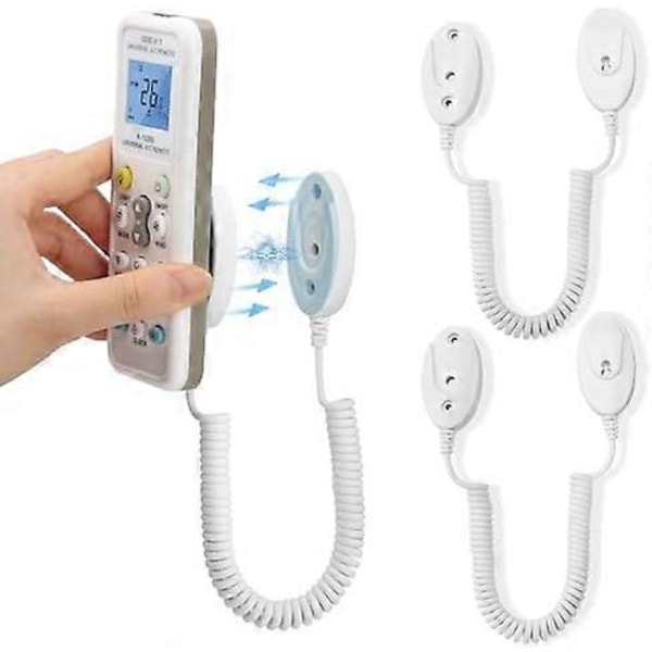 2-pack magnetiska fjärrkontrollhållare med spirallinor - Väggmontering, självhäftande, anti-förlust, säkra fjärrkontroller & små föremål [DB] White 70 inch
