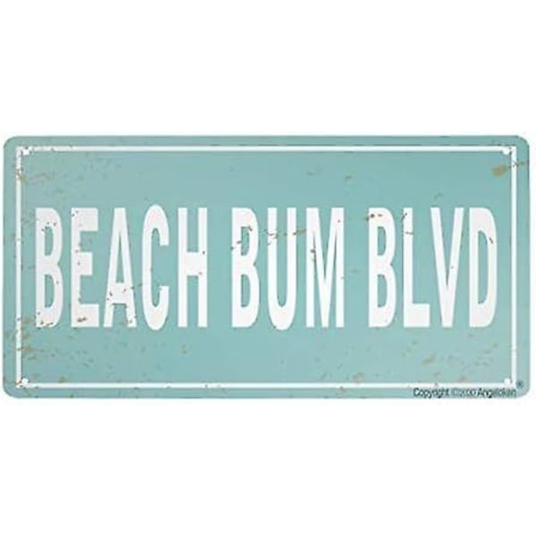 Beach Bum Blvd Retro metallskilt (12x6) - Vintage veggkunst