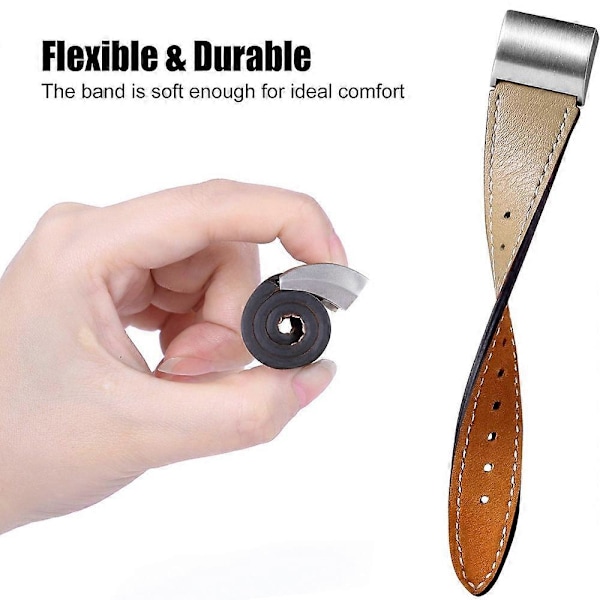 For Fitbit Charge 2 Ekte Lær Klokkereim Erstatning Armbånd - [DB] Multicolor Coffee