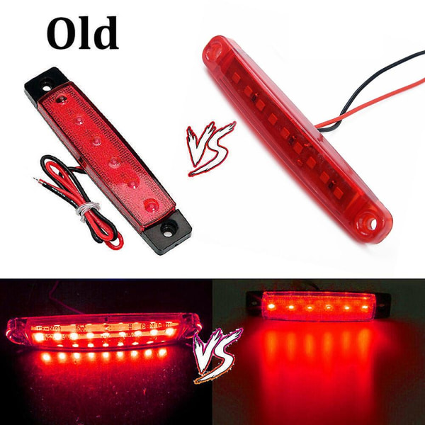 30x Förseglade röda vita 9 LED-sidomarkeringsljus för lastbilssläp lastbil 4-tums bakre sidlampa[DB] yellow  red  white