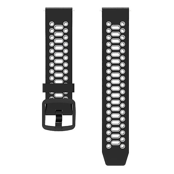 Kaksivärinen 20 mm silikoniranneke Coros Pace 2:lle/Garmin vivoactive 5:lle/GarminActive 5:lle/Venu Sq 2:lle {Db} Black Grey