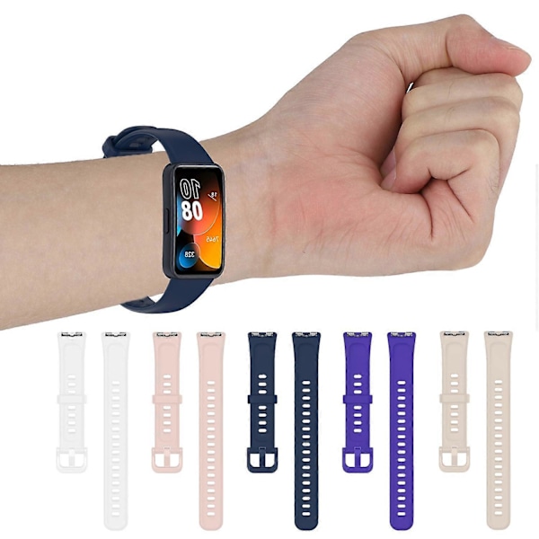 Blød TPU Urrem til Huawei Band 8 Justerbar Længde Multi Huller Holdbar Vandtæt Udskiftning [db] Red