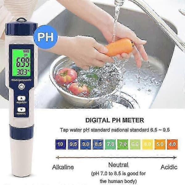 Pool Salt Tester, Digital Salinitetsmåler, Høj Nøjagtighed 5 I 1 Salinitetstester Til Saltvand, ip67 [DB] As Shown
