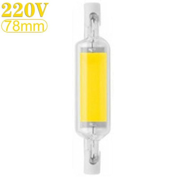 Led R7s Glass Tube  Høy Lysstyrke Dobbel Endet Lys Erstatning Halogen  DB 220V Cold White 78mm