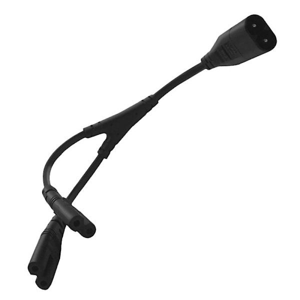 IEC320 C8 til 2X C7 Y-delt AC-strømledning, IEC Figur 8 Hann til 2 Hun 1 inn 2 ut AC-strømledning [Db] black