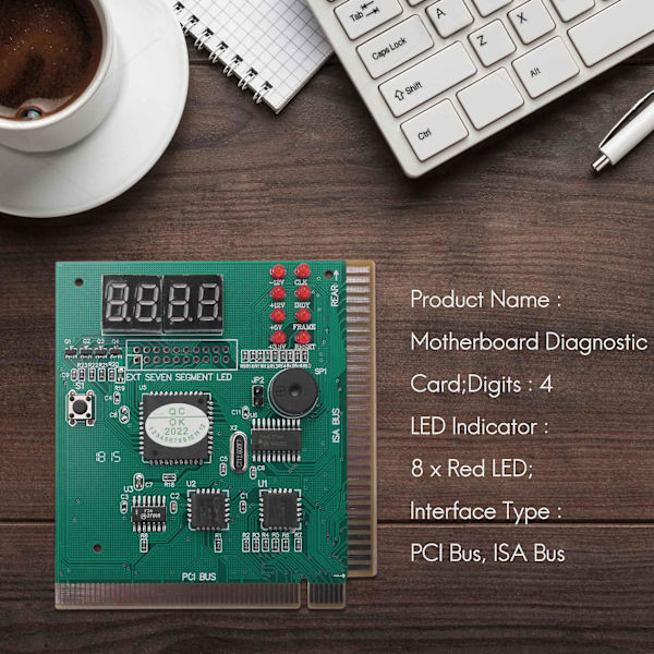 Pc Motherboard Diagnostic Card 4-cifret Pci/isa Post Code Analyzer [DB]
