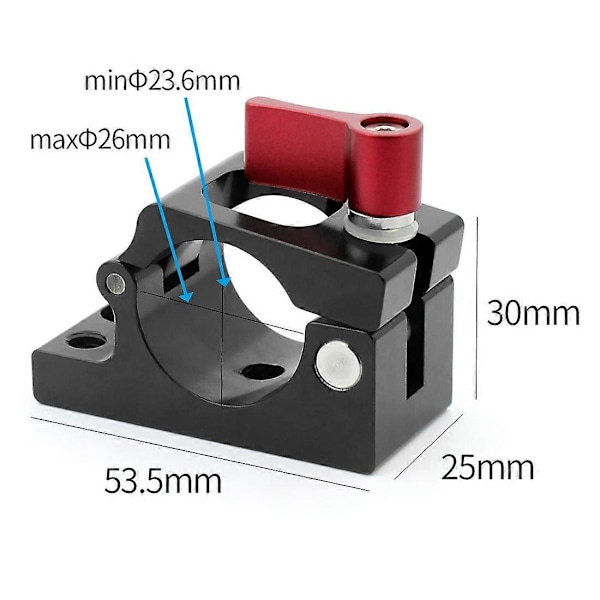 25mm Kiskojen Kiinnikkeet DJI Ronin M MX -järjestelmän Tukiputkikiinnikkeelle Näyttömonitorin Klipsi Kiskot Tankojen Kiinnike Säädettävä Kahva [DB]