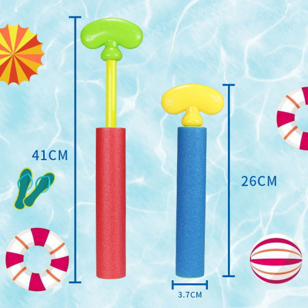 Sæt med 6 farverige skumsprøjtepistoler, letvægts børnelegetøj Voksen pool strandhavespil