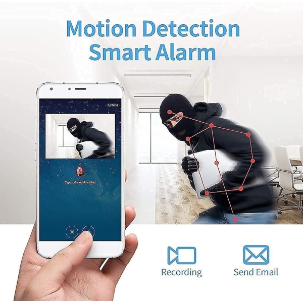 Mini dold spionkamera, trådlös wifi 1080p nattseende kameraövervakning Dvr hemlig minikamera för hemsäkerhet