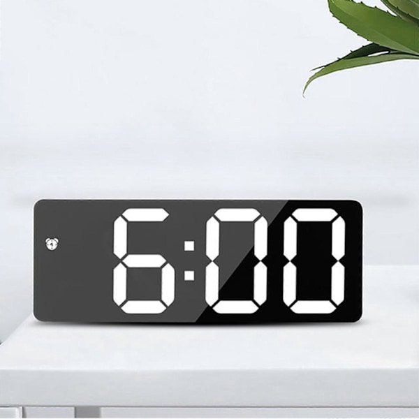 Smarta Digitala Väckarklockor För Sovrum, LED-Skärm, Snooze, Dimbar, Temperatur, Datum, 12/24H, Liten Elektronisk Bordsklocka För Kök O [db] Black