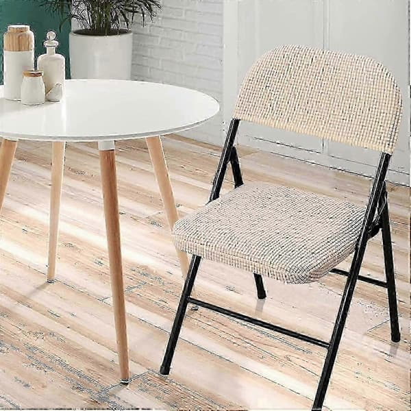 6 stk. foldestol delt sædebetræk til bryllup hjem [DB] 6pcs beige