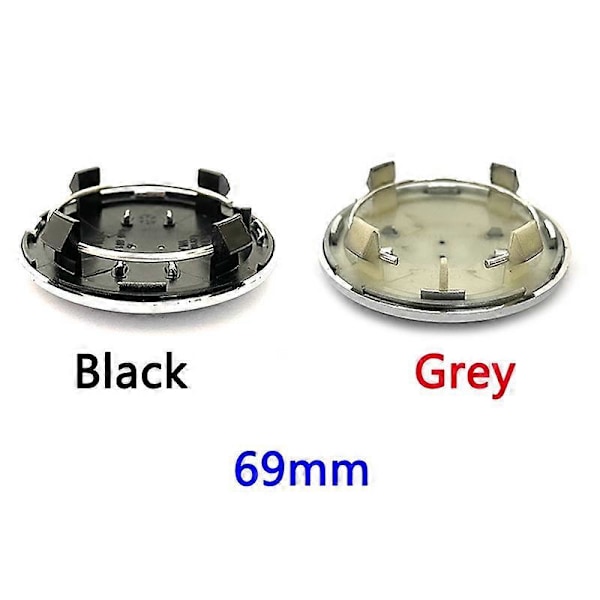 4 st 135mm 69mm 68mm 61mm 60mm Grå Svart Bil Hjul Center Caps Fälg Navskydd Dammskydd Emblem Logotyp Biltillbehör db Black 135 4F0601165N