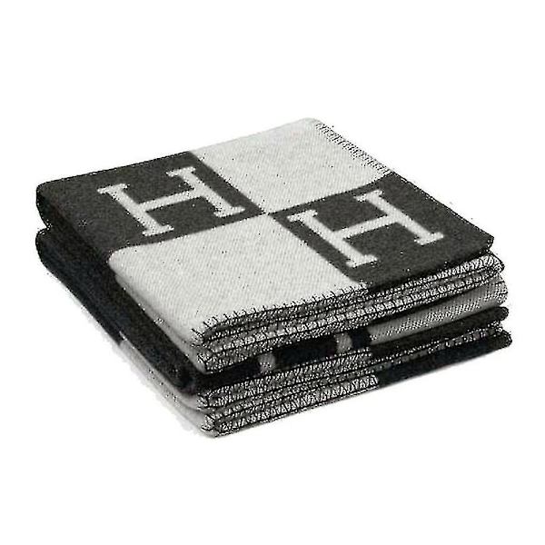 Tæppe Cashmere Blended Hæklet Bærbar 140x170cm  [dB} Grey