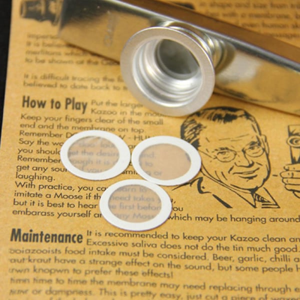 10 stk Kazoo Membraner Fløyte Membraner Kazoo Membran Plast DB White