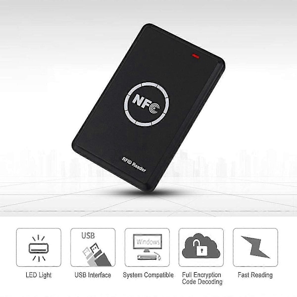RFID NFC-kopierare 125kHz Nyckelbricka Kopierare 13.56MHz Krypterad Programmerare USB-gränssnitt RFID Smart Ca [DB]