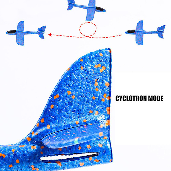 48cm stort skumflyvemaskine håndkastet flyvemaskine inerti udendørs lancering børnelegetøj db Blue Luminous Head