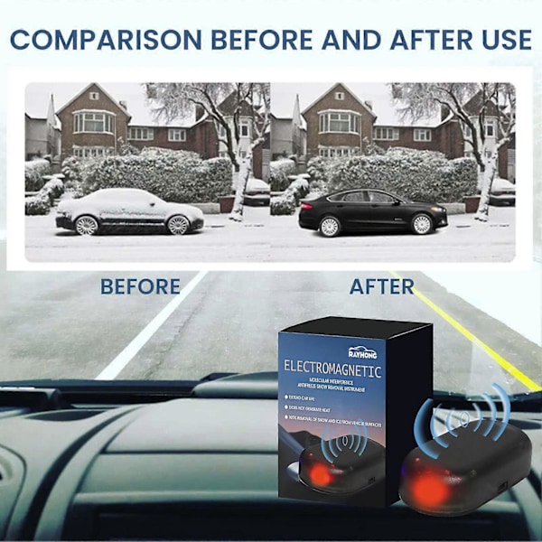 2 stk Bilsnøfjerningsverktøy Bærbar Mini Universal SUV Truck Kjøretøy Auto Vindusglass Vinter Elektromagnetisk Molekylær Interferens A db Black 2pcs