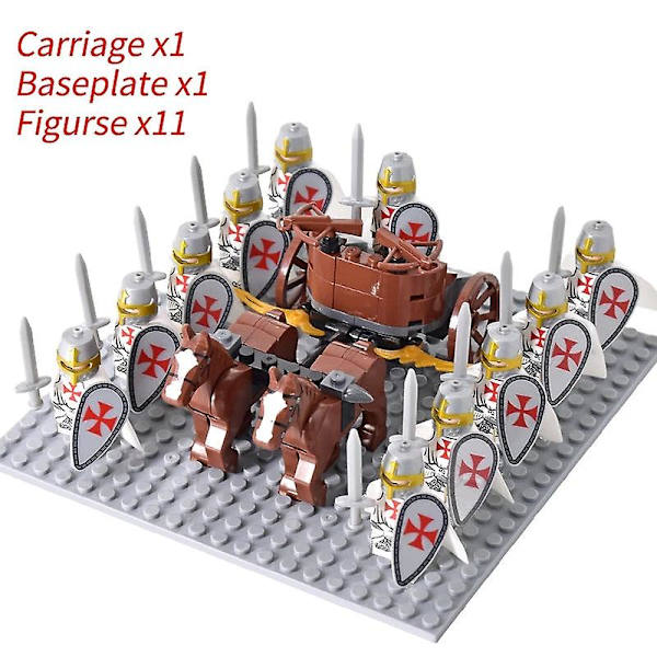 Medieval Knights mini Actionfigurer Byggeklodser Romersk Kæmpevogn Vogn Soldat Krigshest Klodser Legetøj til Børn Gave Db Set 33