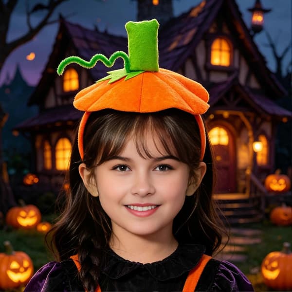 3D græskarhårbånd til børn Halloween kostume og fest B