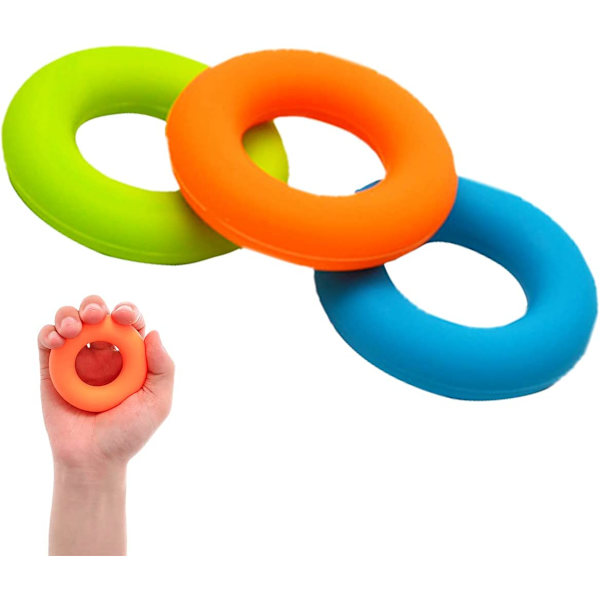 3-delad greppförstärkare, underarms- och ringförstärkningsset, silikonringmuskeltränare (3 färger)