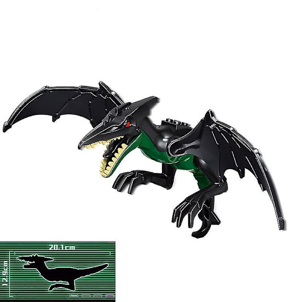 1 stk. Jurassic Big Size Dinosaur Building Blocks T-rex Quetzalcoatlus Baryonyx Actionfigurer Til Børns Legetøj Gaver Db Pterosaur A