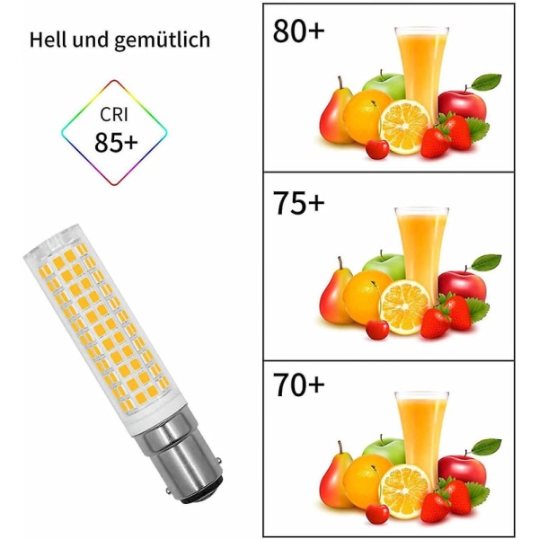 2023 B15d LED-lampor 8w motsvarande 90w 80w 75w varmvit B15-sockel 910lm 220v 230v 3000k (set om 2) Snabb [DB]