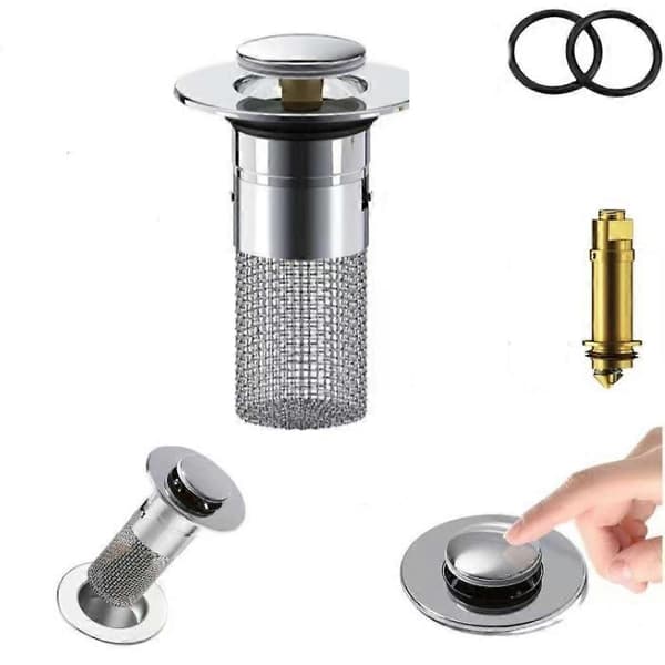 Isoler lugt og forhindre kakerlakker - Gulvafløbsfilter i rustfrit stål [DB] Plastic Core Sink Plug 1pc