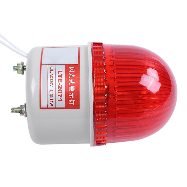 AC 220V 15W Rød Lys Industrielt Signal Tårn Blinkende Advarselslampe db Red Beige
