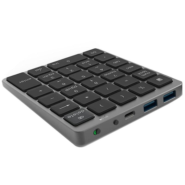 N970 Langaton Bluetooth-numeronäppäimistö USB-keskittimellä, kaksoistila, useampitoimipainike, mininumeronäppäimistö AC:lle [DB] Black