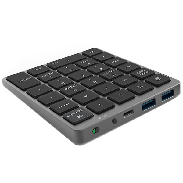N970 Trådlös Bluetooth numerisk knappsats med USB -hub Dubbla lägen Flerfunktionstangenter Mini-numerisk knappsats för AC [DB] Black