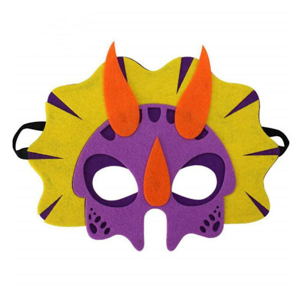 12 st Dinosaurie Mask Ansiktsmasker Filt Barn Mode Lekhus Leksaker Kreativa Fest Spel Rekvisita Nya Pojkar Flickor db