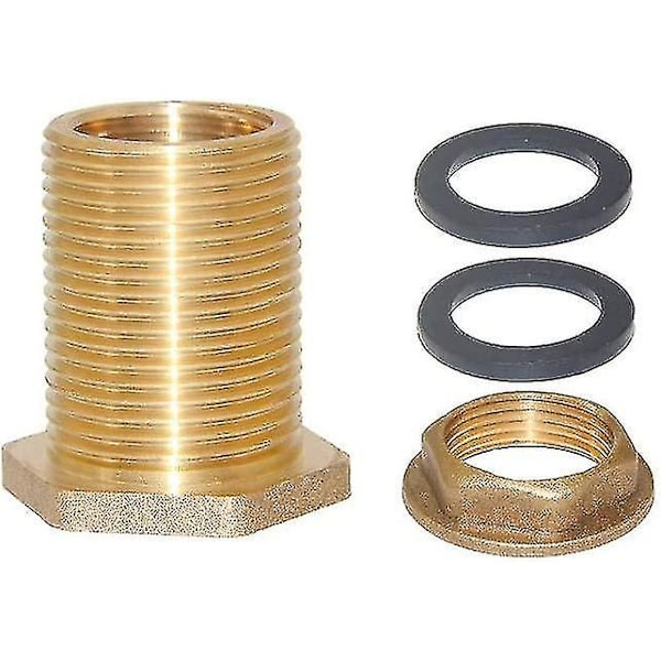 1\" Hun 1-1/4\" Han Solid Messing Vandtank Stik Muffe Tank Fitting{DB}