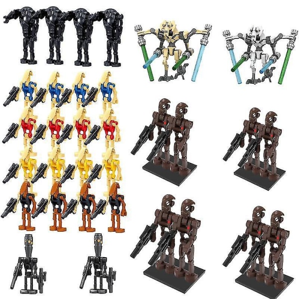 Star Wars Battle Droids Byggklossar Set Mini Actionfigurer Dockor Minifigurer Leksaker Skrivbordsdekoration För Fans Db 32Pieces-A
