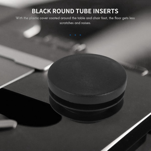 Db Sort Plast 35mm Dia Blanking End Caps Rund Rør Indsats 5 Stk