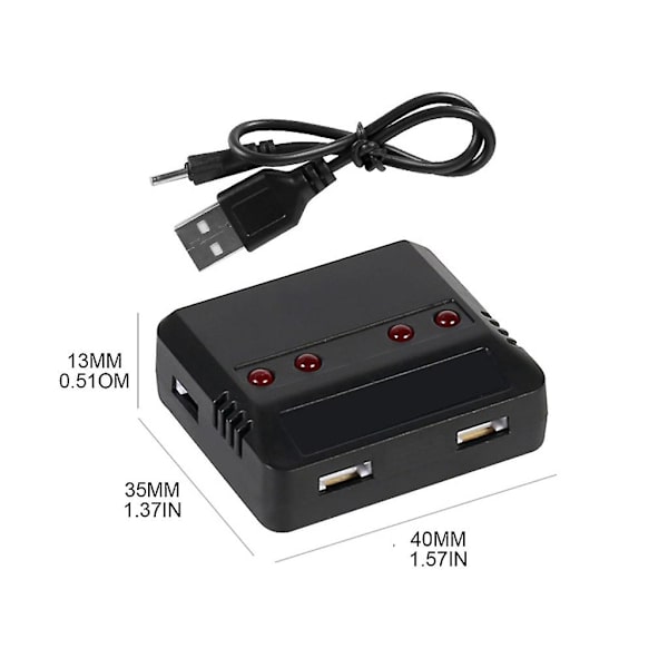 3.7v 500mah Lipo Batteri og 4 i 1 USB-lader til Wltoys Wl Tech V911s RC Helikopter Reservedele Tilbehør {Db}