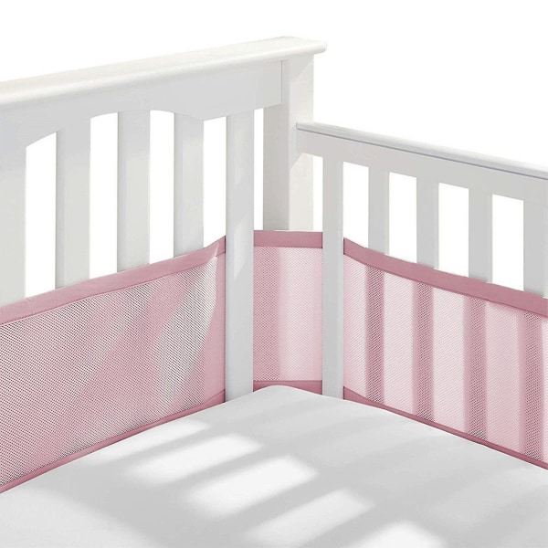 Pustende Baby Mesh Crib Liner Størrelse 340cm*160cm Pink