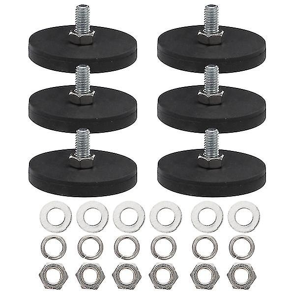 6 st Magnetisk Bilfäste Runda Magneter Registreringsskylt Magnet Gummibelagda Monteringsmagneter Gummibelagd Magnet db