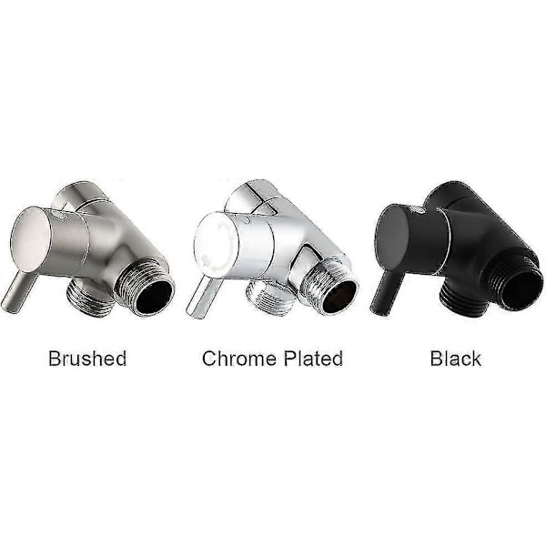 Duscharm Omledningsventil, Badrum Mässing G1/2 3-vägs Duschsystem Komponent Ersättning För Handhållen Fast Spray Duschhuvud A [DB] chrome plated
