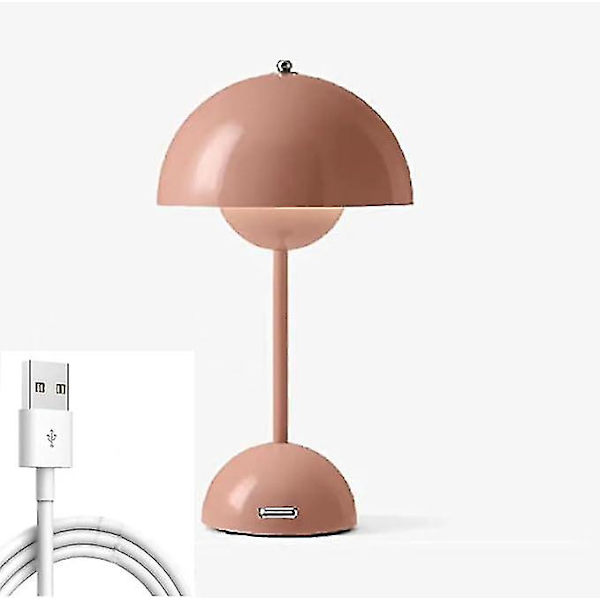 Led Blomsterpot Bordlampe, moderne Macaron Lampe, Dæmpbar Bordlampe Med 3 Farver [DB] Pink