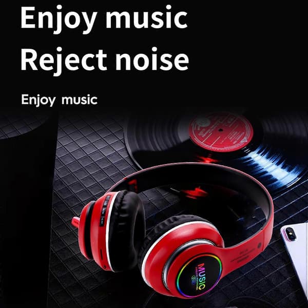 ST-L63 Foldbart trådløst Bluetooth 5.0 stereoheadset med mikrofon og LED-lys[DB] Golden